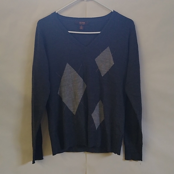Victor Alfaro 100% Wool gray V-neck sweater - Picture 1 of 6